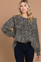 Load image into Gallery viewer, Animal Print Ruffle Shoulder Top
