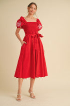 Load image into Gallery viewer, Short Sleeve Puff Sleeve w/ Embroidry Sleeves
