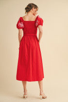 Load image into Gallery viewer, Short Sleeve Puff Sleeve w/ Embroidry Sleeves
