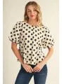 Load image into Gallery viewer, Princess Line, Puff Sleeve Polka Dot Shirt

