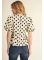 Load image into Gallery viewer, Princess Line, Puff Sleeve Polka Dot Shirt
