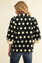 Load image into Gallery viewer, Polka Dot 3/4 Sleeve Sweatshirt
