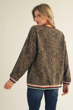 Load image into Gallery viewer, Drop Shoulder Leopard Sweatshirt w/ Stripe Details

