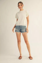 Load image into Gallery viewer, Short Sleeve Sweater with Wave Pattern
