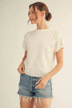 Load image into Gallery viewer, Short Sleeve Sweater with Wave Pattern
