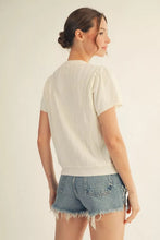 Load image into Gallery viewer, Short Sleeve Sweater with Wave Pattern
