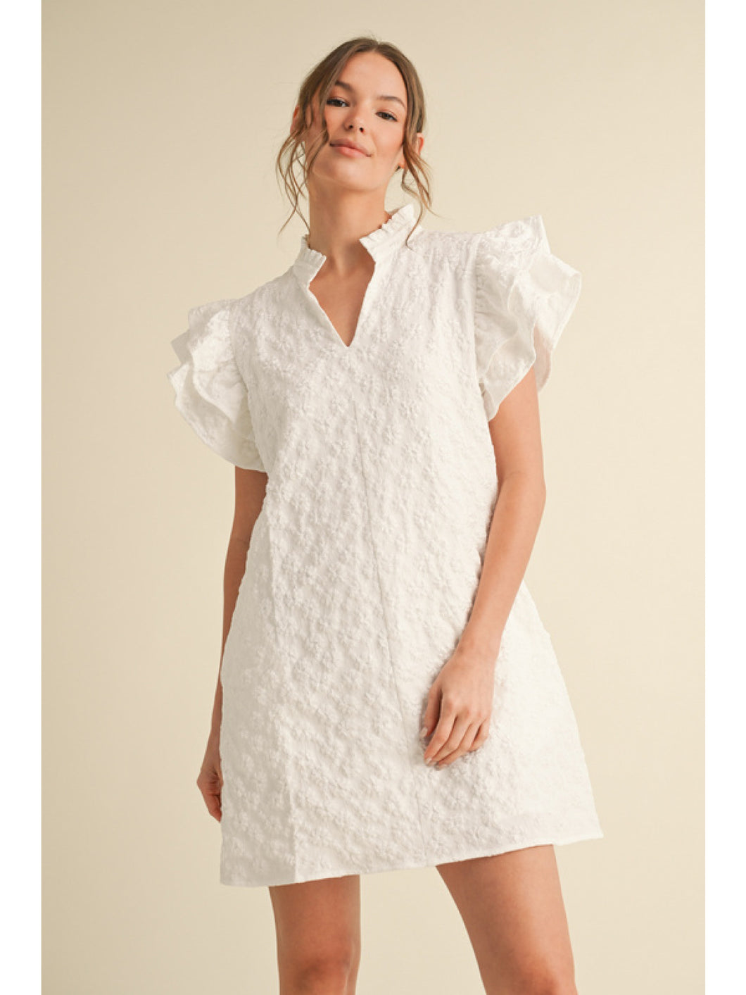 White floral embroidered dress