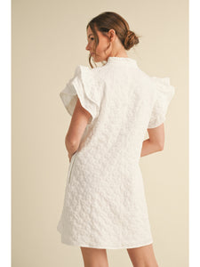 White floral embroidered dress