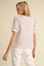Load image into Gallery viewer, Striped Print Top w/Bubble Sleeves
