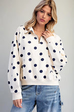 Load image into Gallery viewer, Polka Dot 1/4 Zip Sweatshirts
