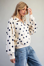 Load image into Gallery viewer, Polka Dot 1/4 Zip Sweatshirts
