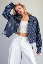 Load image into Gallery viewer, Polka Dot Zipper Front Jacket
