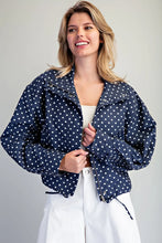 Load image into Gallery viewer, Polka Dot Zipper Front Jacket
