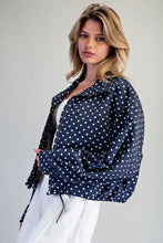Load image into Gallery viewer, Polka Dot Zipper Front Jacket
