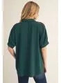 Load image into Gallery viewer, Drop Shoulder Top w/ leopard detail
