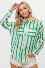 Load image into Gallery viewer, Stripe Sheer Button up Shirt
