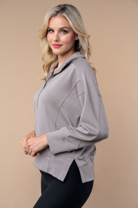 Half zip knit top