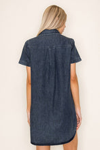 Load image into Gallery viewer, Short Sleeve Denim Dress w/ Patch Pockets
