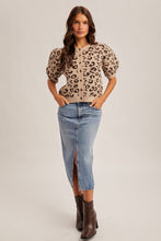 Load image into Gallery viewer, Animal Print Bubble Sleeve Sweater
