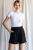 Load image into Gallery viewer, Solid Short with Flat Front and Smocked Waistband
