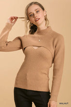 Load image into Gallery viewer, Knit V-Neck Tank Top with Cropped Pullover Sweater
