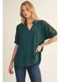Load image into Gallery viewer, Drop Shoulder Top w/ leopard detail
