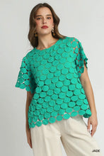 Load image into Gallery viewer, Polka Dot Lace Short Sleeve Top

