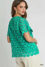 Load image into Gallery viewer, Polka Dot Lace Short Sleeve Top

