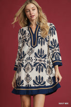 Load image into Gallery viewer, Baroque Floral Tunic Top with Gold Trim
