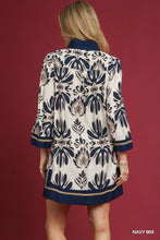Load image into Gallery viewer, Baroque Floral Tunic Top with Gold Trim
