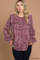 Load image into Gallery viewer, Animal Print Ruffle Shoulder Top
