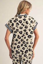 Load image into Gallery viewer, Leopard Top with blue stripe
