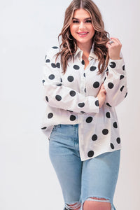 Darling Dot Button Up Top