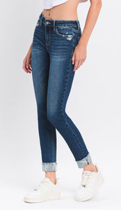 Mid Rise Cuffed Skinny Jean