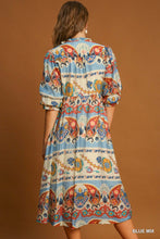 Load image into Gallery viewer, Border Print Midi Dress
