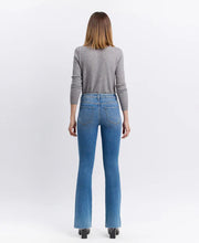 Load image into Gallery viewer, Mid Rise  Boot Cut Jean w/Raw Hem
