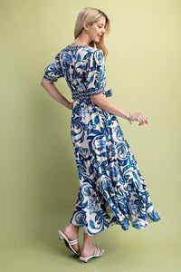 Floral Print Tiered w/Tie Waist
