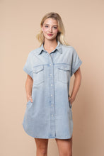 Load image into Gallery viewer, Denim Pearl Snap  Dress
