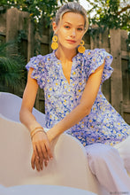 Load image into Gallery viewer, Floral Ruffled Cap Sleeve Top
