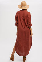 Load image into Gallery viewer, Brick button-up  maxi dress
