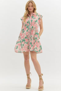 Abstract Pattern Shirt Dress