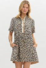 Load image into Gallery viewer, Leopard print short sleeve pullover mini dress
