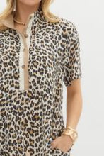 Load image into Gallery viewer, Leopard print short sleeve pullover mini dress
