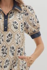 Floral Embroidery Short Sleeve Dress