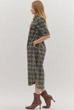 Load image into Gallery viewer, Geometric Print Short Sleeve Midi Dress
