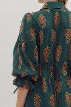 Load image into Gallery viewer, Floral Print Mini Dress w/Drawstring Tie
