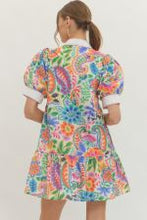 Load image into Gallery viewer, Multi Print Puff Sleeve Dress
