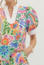 Load image into Gallery viewer, Multi Print Puff Sleeve Dress
