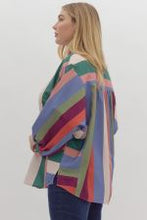 Load image into Gallery viewer, Multi Color Striped Button Down

