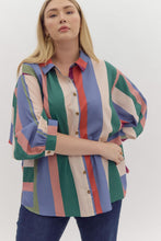 Load image into Gallery viewer, Multi Color Striped Button Down
